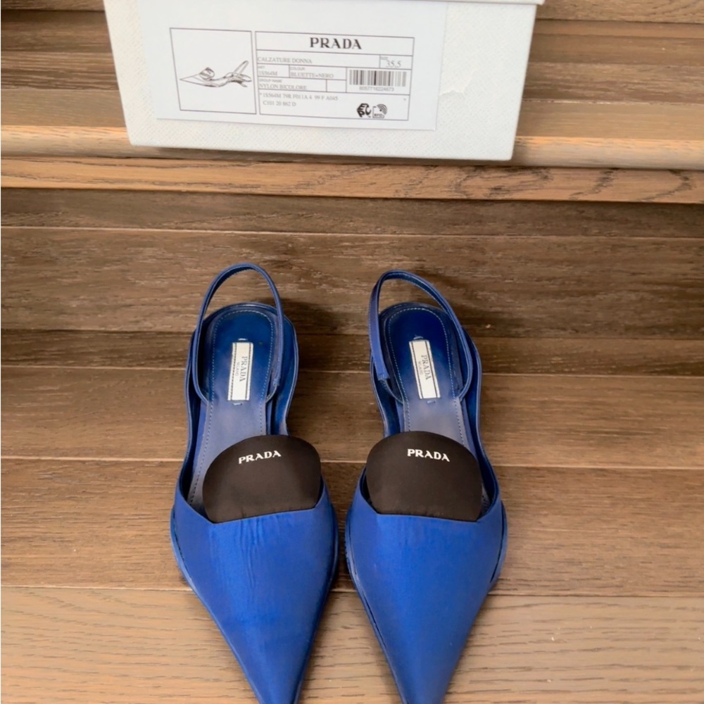 Prada Satin Slingback Kitten heels